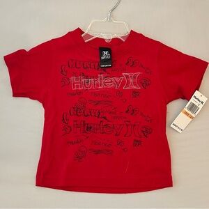 Hurley Kids Red Tee with Fun Graphics